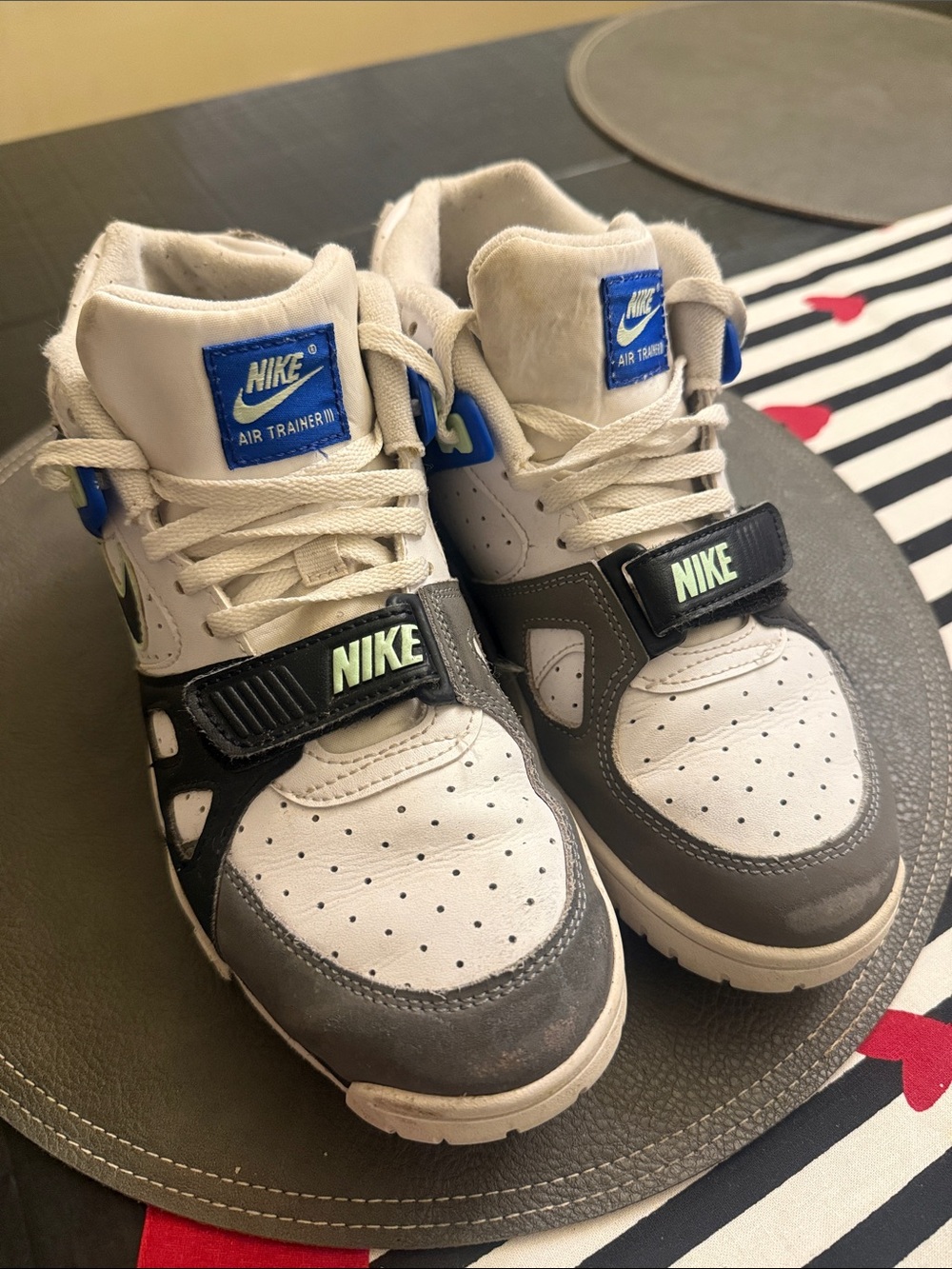 Nike Kids White, Gray & Blue Air Trainer Sneaker